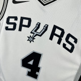 Sa Spurs FOX #4 White Top Quality Hot Pressing NBA Jersey