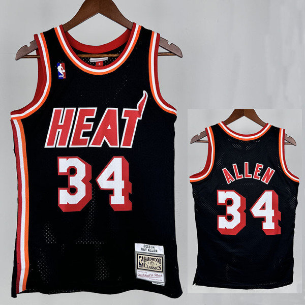 13/14  HEAT  RAY ALLEN # 34 Top Quality Hot Pressing Retro NBA Jersey