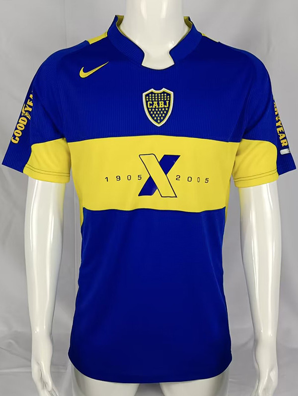 2005 Boca Juniors 100th Anniversary Edition Retro Soccer Jersey