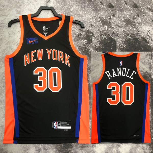 22/23 KNICKS RANDLE #30 Black City Edition Top Quality Hot Pressing NBA Jersey