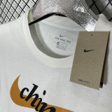 2025 T248 China White  Pure Cotton  Blue T-shirt