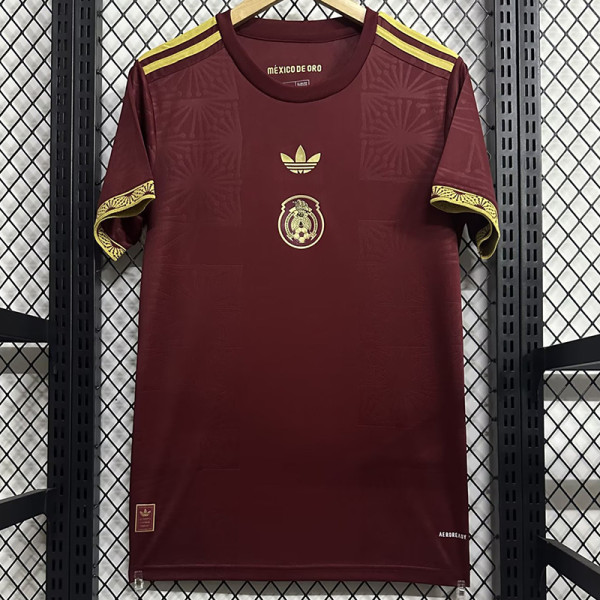 25/26 Mexico Red  Gold Cup(RUBBER BADGE)Fans Soccer Jersey红色胶章
