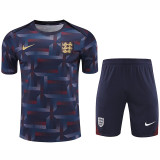 24/25 England Blue Purple  Checkered  Training Short Suit（方格蓝紫）