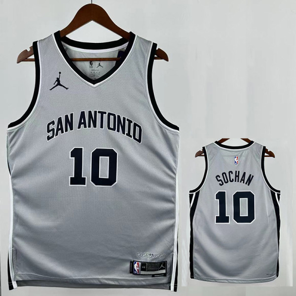 25/26 Sa Spurs SOCHAN #10Grey Limited Edition Top Quality Hot Pressing NBA Jersey