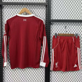 25/26  LIV Home Kids Long Sleeve  Soccer Jersey