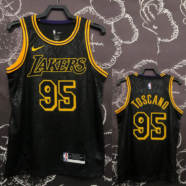 LAKERS TOSCANO #95 Snake skin Black Top Quality Hot Pressing NBA Jersey