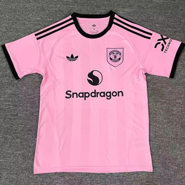 25/26 Man Utd Goalkeeper Pink  Fans Soccer Jersey
