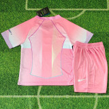 25 /26 BAR Pink Red Special Edition  Kids Soccer Jersey(蓝色胸花)