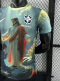 25/26 Brazil Christ statue Sky Blue  Player Version Soccer Jersey