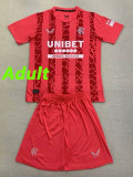 24/25 Rangers Red Goalkeeper Adult Suit Fans Soccer Jersey（成人套装）