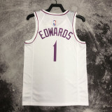 18/19 Timberwolves EDWARDS #1 White Retro Top Quality Hot Pressing NBA Jersey