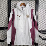 24/25  Man City White Purple Hooded Windbreaker
