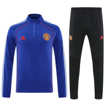 25/26 Man Utd Blue Half Pull Tracksuit  (半拉链)
