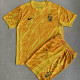 24/25 France Yellow Goalkeeper Kids Soccer Jersey