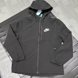 25/26 NK Black Thickened Assault  Hooded Windbreaker# RK1102 (加厚冲锋衣）