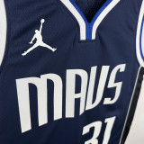 22/23 Dallas Mavericks THOMPSON #31 Royal Blue Flying Man Top Quality Hot Pressing  NBA Jersey飞人版（V领）
