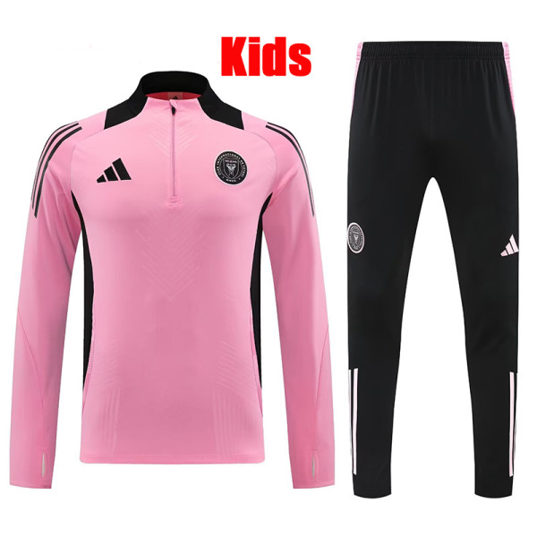 24/25 Inter Miami Pink Half Pull  Kids tracksuit  (童装、半拉链)
