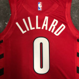 22/23 TRAIL BLAZERS LILLARD #0 Red Top Quality Hot Pressing NBA Jersey (Trapeze Edition)