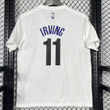 2025 T252  Nets IRVING # 11 NK White  Pure Cotton  Blue T-shirt