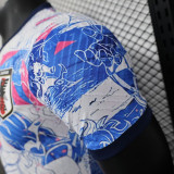 24/25 Japan Whit & Blue Comic  Player Version Soccer Jersey