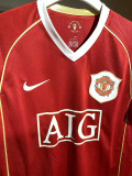 2006/2007 Man Utd Home Player Version Long sleeve Retro Soccer Jersey长袖球员