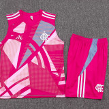 25/26 Flamengo Rose red inkjet Tank top and shorts suit#D25157