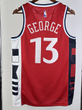 24/25 Clippers GEORGE #13 Red Top Quality Hot Pressing NBA Jersey (Trapeze Edition) 飞人版