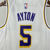 22/23 LAKERS AYTON#5 White Top Quality Hot Pressing NBA Jersey(圆领）