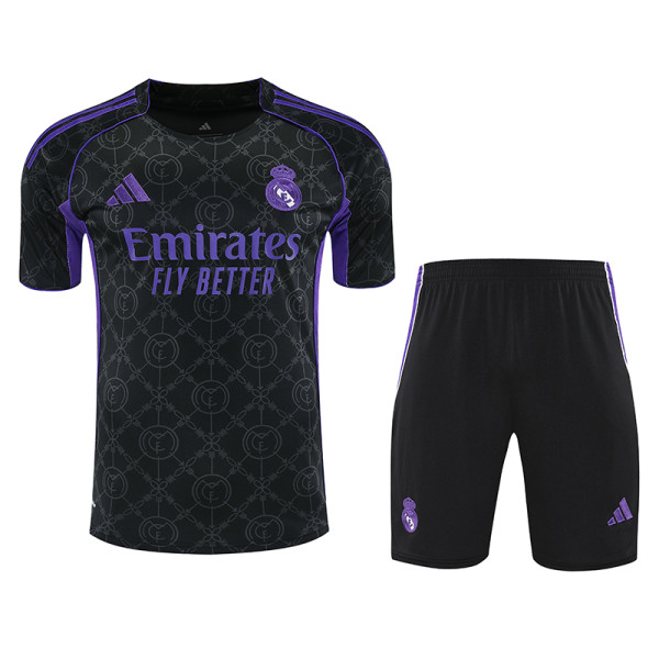 25/26 RMA Black Team Logo Training Short Suit