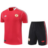 25/26 Man Utd Retro Red Pink Training Shorts Suit