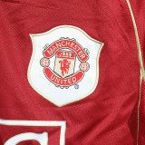 2006/2007 Man Utd Home Player Version Long sleeve Retro Soccer Jersey长袖球员