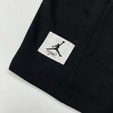 24/25 Black Flying Man Logo Black Cotton shorts(001、黑飞人标、全棉)