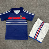 1982/1984 France Home Kids Retro Soccer Jersey