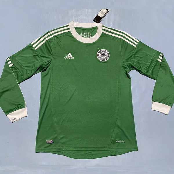 2012 Germany Green Long Sleeve Retro Soccer Jersey