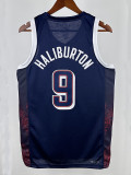 2024 Olympic Game USA HALLIBURTON # 9 Blue Basketball Jersey