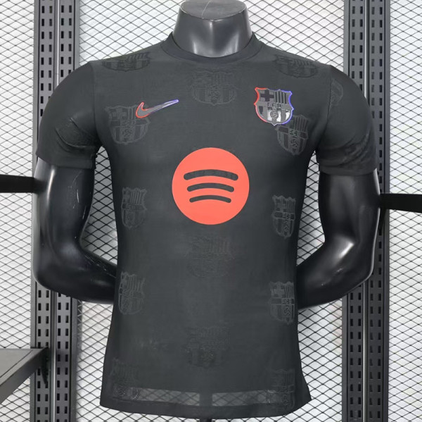 25/26 BAR Team Logo Special Edition Black Player Version Soccer Jersey