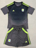 25/26 Aston Villa Goalkeeper Black Kids  Soccer Jersey