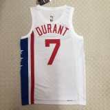 22/23 Nets DURANT #7 White Top Quality Hot Pressing NBA Jersey (Retro Logo)