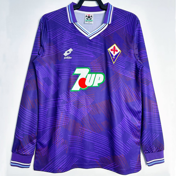 1992/1993 Fiorentina Home Long Sleeve  Retro Soccer Jersey