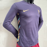 2024 England Away Long Sleeve Player Version Soccer Jersey (长袖)