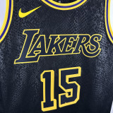 Lakers Rivers # 15 Black  Top Quality Hot Pressing NBA Jersey