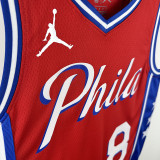 22/23 76ERS GEORGE  # 8 Red Flying Man Top Quality Hot Pressing NBA Jersey飞人版