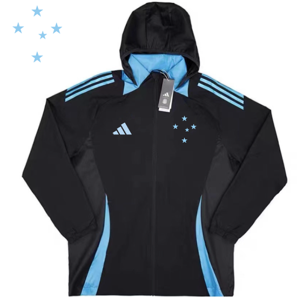 24/25 Cruzeiro Black Hooded Windbreaker