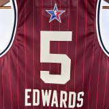 23/24 ALL-STAR EDWARDS #5 Red Top Quality Hot Pressing NBA Jersey