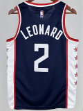 2018/2019 Clippers LEONARD #2 Dark Blue City Edition Top Quality Hot Pressing NBA Jersey