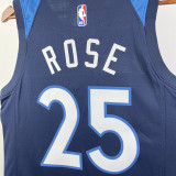 22/23 Timberwolves ROSE #25 Blue Top Quality Hot Pressing NBA Jersey