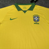 2019/2020 Brazil Home Yellow Retro Soccer Jersey(翻领）
