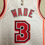 22/23 Heat WADE #3 White Top Quality Hot Pressing NBA Jersey (Retro Logo)