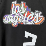 2025 T261 Clippers  LEONARD # 2  Pure Cotton  Black T-shirt