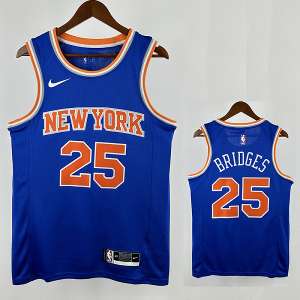 KNICKS BRIDGES #25Blue Top Quality Hot Pressing NBA Jersey